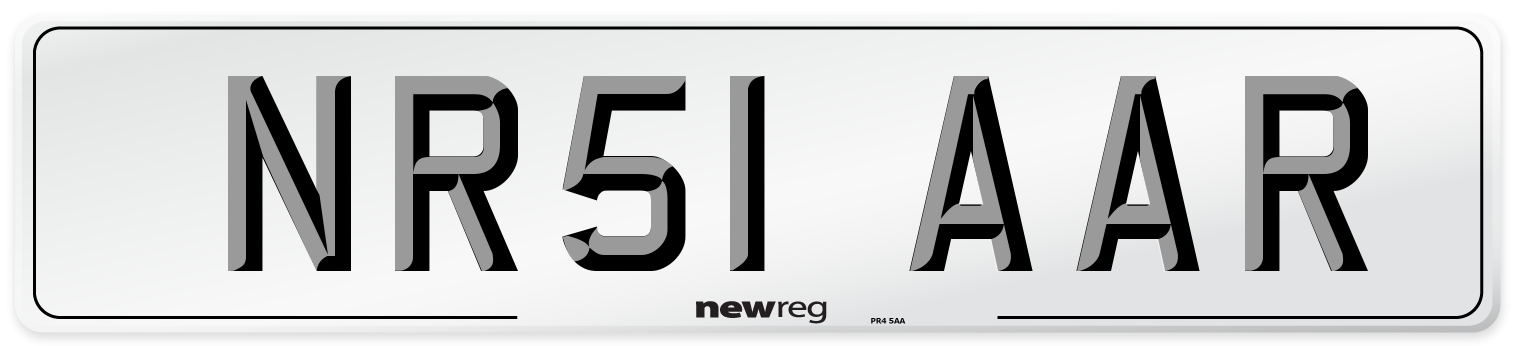 NR51 AAR Number Plate from New Reg